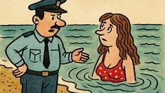 Vtip: U moře se policista ptá přítelkyně