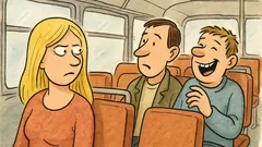 Vtip: Dva kamarádi si povídají v autobuse