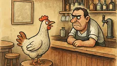 Vtip: Přijde slepice do baru a ptá