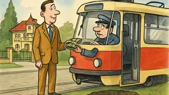 Vtip: Nastoupí muž v obleku do tramvaje