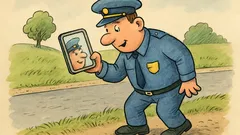 Vtip: Jde policajt po cestě a zrcátko