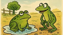 Vtip: Sedí žába v louži, jde žabák