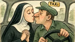 Vtip: Na Halloween nabere taxikář jeptišku do taxi