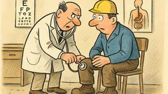 Vtip: Prohlídka u závodního lékaře začíná