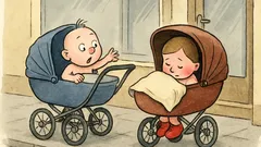 Vtip: Před obchodem stojí dva kočárky...