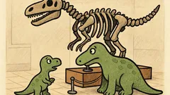 Vtip: Malý dinosaurus se ptá maminky