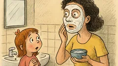 Vtip: Holčička sleduje maminku s pleťovou maskou