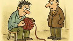 Vtip: Blázen si hraje s klubkem