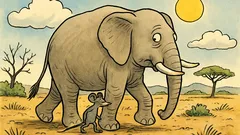 Vtip: Jdou slon a myš pouští, když