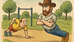 Vtip: Někdo dělá kliky na jedné ruce...