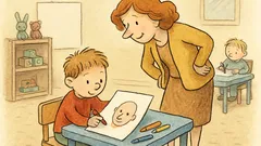 Vtip: Pepíček ve školce kreslí tatínka, když…