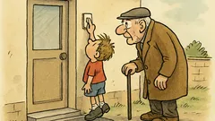 Vtip: Jde kolem domu dědeček a vidí