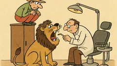 Vtip: Jde krotitel se lvem k zubaři