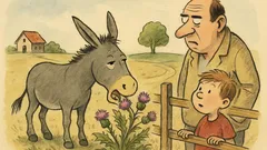 Vtip: Ivánku, proč jí osel bodláky?