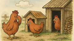 Vtip: Tři slepice hrají na schovku