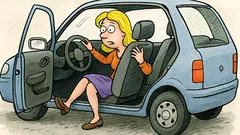 Vtip: Jde blondýna k autu a volá