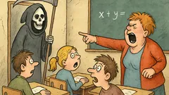 Vtip: Při hodině matematiky někdo zaklepe na dveře