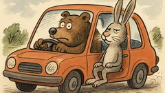 Vtip: Zajíc a medvěd jedou v autě