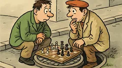 Vtip: Dva blázni hrají šachy v kanále