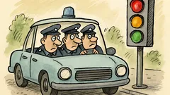 Vtip: Jedou policisté autem a koukají na semafor