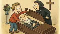 Vtip: Pepíčku, netahej dědečka za vousy!