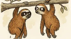 Vtip: Na větvi visí dva lenochodi