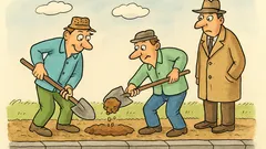 Vtip: Jdou dva blázni, první kope díry