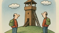 Vtip: Na kopci postavili novou rozhlednu...