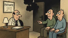 Vtip: Sedí dva blázni u psychiatra, když...