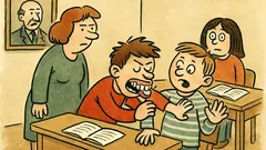 Vtip: Ze žákovské knížky – kouše spolužáka protézou