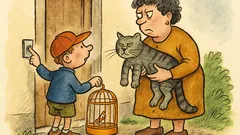 Vtip: Pepíček zazvoní u sousedů s kanárkem