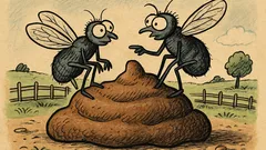 Vtip: Dvě mouchy sedí na hovínku…