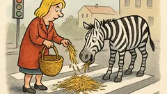 Vtip: Proč blondýnka sype slámu na přechod