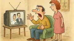 Vtip: Muž se dívá na televizi a