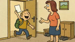 Vtip: V den vysvědčení křičí Pepíček z chodby