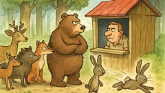 Vtip: V lese fronta, zajíc jde dopředu