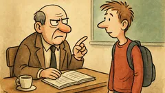 Vtip: Ve školní jídelně si přisedne student