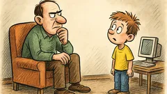 Vtip: Přijde synek za tátou pro počítač