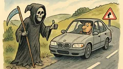 Vtip: Stopuje smrtka u silnice, zastaví BMW