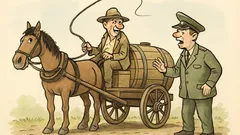 Vtip: Jede pán s vozem a koněm Banánem