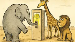 Vtip: V poušti si zvířata pořídí automat