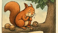Vtip: Veverka na stromě louská oříšky
