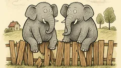 Vtip: Na plot si sedli dva sloni