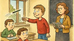 Vtip: Vyhodil spolužákovi tužku z okna, prý...