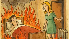 Vtip: Blondýnka otevře dveře do hořícího pokoje