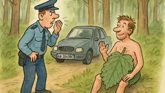 Vtip: Jde policista lesem a na cestě...