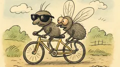 Vtip: Jedou dvě mouchy na kole, když…