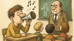 Vtip: Při dějepisu troubí sešitem státní hymnu