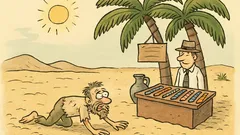 Vtip: Plazí se chlápek po poušti k oáze