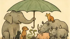 Vtip: Dva sloni, tři psi, pět hadů